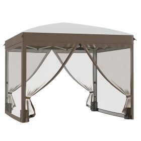 Portable Party Pavilion: 10x10 Pop Up Gazebo Canopy Tent with Netting & Wheeled Bag