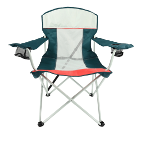 Oversized Mesh Camping Chair with Carry Bag and Cup Holders