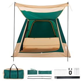 Camping Tent, 4 Person Inflatable Cabin Tent with Rechargeable Pump, TPU Air Tube & 5 Large Mesh Windows