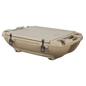Floating Cooler, 40 QT Floating Ice Chest with Dry Storage & Tow Rope, Premium LLDPE Amphibious Drink Cooler for Water & Land (Color: Apricot, Type: Without Wheels)
