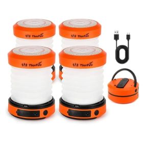 2PCS 4PCS THORFIRE Collapsible LED Camping Lamp Rechargeable Portable Handheld Torch Flashlight With 4 Light Modes Power Outage,Hiking,Emergency, (Option: 4)